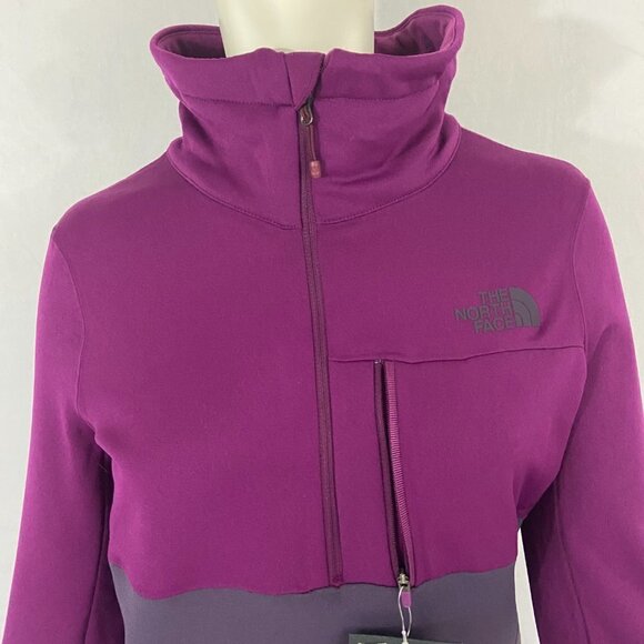 The North Face Women’s Tagen 1/4 Zip Fleece Sweater Purple & Gray Size S-P NWT - Picture 4 of 12